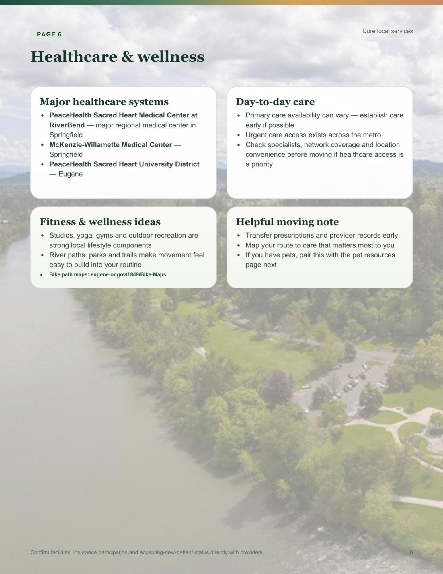 Healthcare and wellness resources in Eugene and Springfield, Oregon
