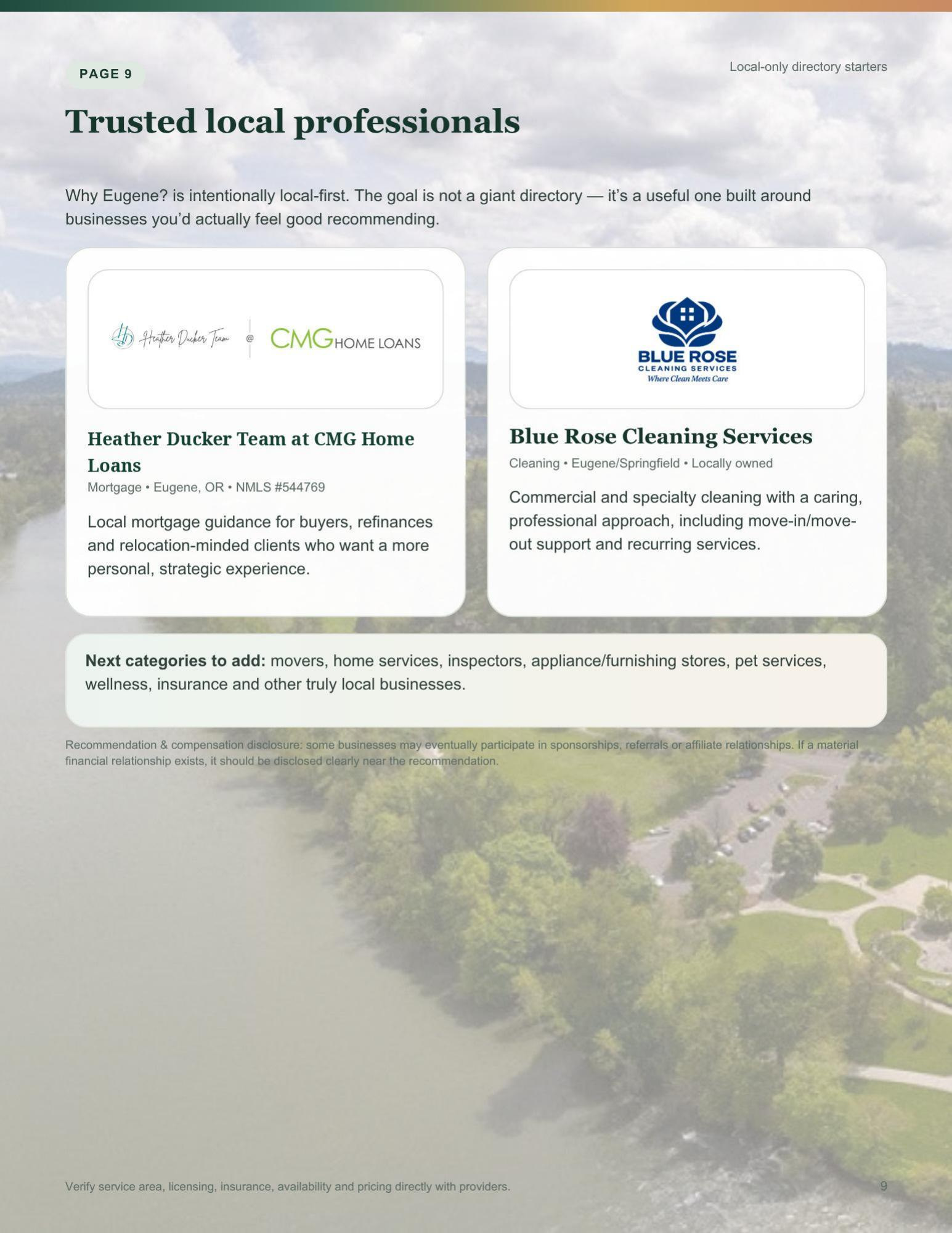 Trusted local professionals serving Eugene and Springfield, Oregon